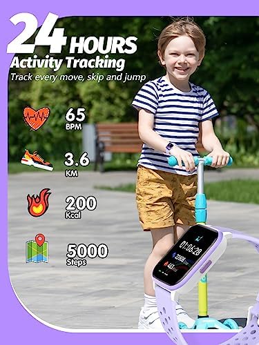 Kids Smart Watch Girls Boys Smart Girls Watch For Kids Smart Watch Gifts For 4-16 Years Old With Sleep Mode Multiple Sports Modes Pedometer Birthday Gift For Boys Girls (Purple)