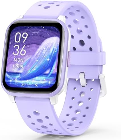 Kids Smart Watch Girls Boys Smart Girls Watch for Kids Smart Watch Gifts for 4-16 Years Old with Sleep Mode Multiple Sports Modes Pedometer Birthday Gift for Boys Girls (Purple)