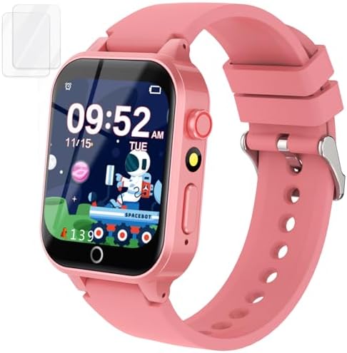 Kids Smart Watches Girls Age 6-12 26 Games Touchscreen Kids Watch with Video Camera Music Player Learning Cards Audiostory Flashlight 12/24 hr Educational Toys Birthday Gifts for Girls Ages 6 7 8