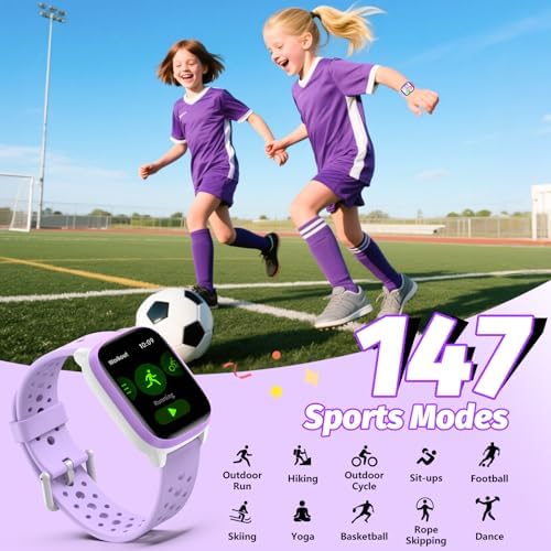 Kids Watch With 140 Sports Modes 1.5" Kids Fitness Tracker Girls Smart Watch No APP/Phone Required Sleep Monitor Heart Rate Puzzle Games IP68 Waterproof Gifts For Girls Teens Aged 6-15
