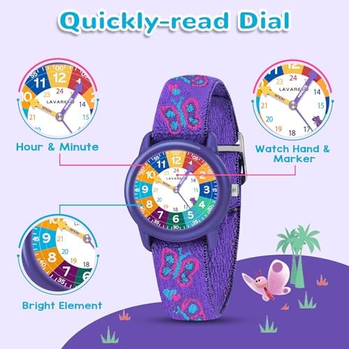 Kids Watch With Elastic Fabric Strap Waterproof Analog Watch For Kid Ages 3-12 Kids First Watches Fun Learning Timepiece Ideal Gift For Toddler & Children
