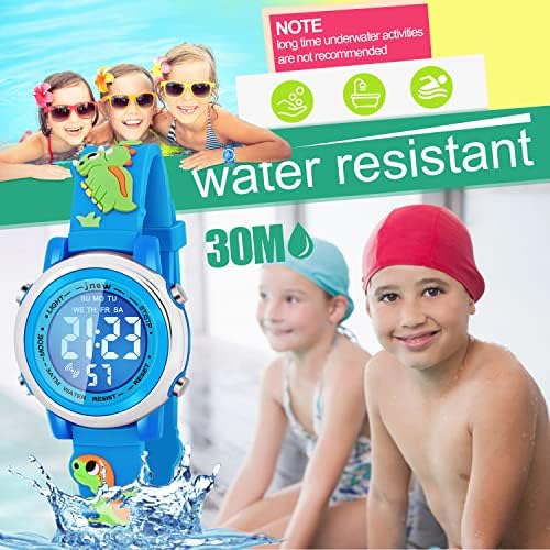 Kids Watches With Waterproof Alarm - Dinosaur Gifts For Boys Girls Age 3-10