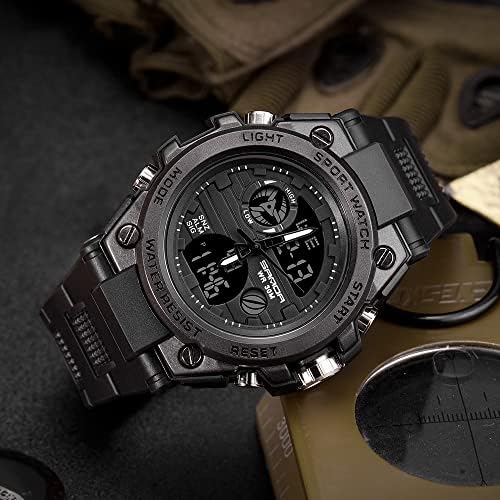 KXAITO Men's Watches Sports Outdoor Waterproof Military Watch Date Multi Function Tactics LED Alarm Stopwatch