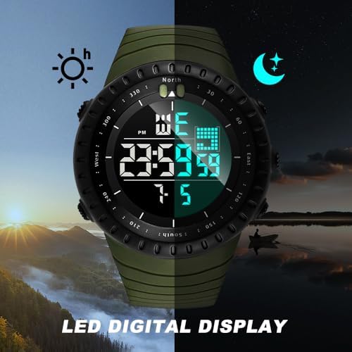 KXAITO Men's Watches Sports Outdoor Waterproof Military Digital Watch Date Multi Function Tactics LED Face Alarm Stopwatch For Men 6256