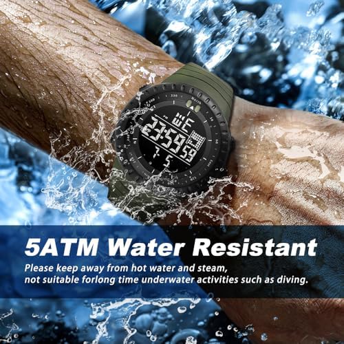 KXAITO Men's Watches Sports Outdoor Waterproof Military Digital Watch Date Multi Function Tactics LED Face Alarm Stopwatch For Men 6256