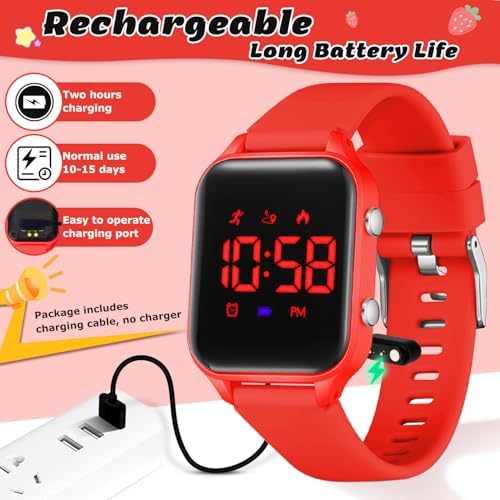L LAVAREDO Kids Digital Watches For Boys Girls Waterproof Sport Watch With Pedometer Stopwatch Vibration Alarm For Ages 5-13 No App Fitness Tracker Watch For Kids Teens Birthday Christmas Gifts