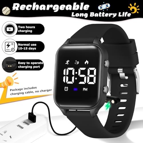 L LAVAREDO Kids Digital Watches For Boys Girls Waterproof Sport Watch With Pedometer Stopwatch Vibration Alarm For Ages 5-13 No App Fitness Tracker Watch For Kids Teens Birthday Christmas Gifts