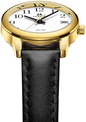 LN LENQIN 女士手表模拟石英防水女士手表带皮革表带夜光易读表盘