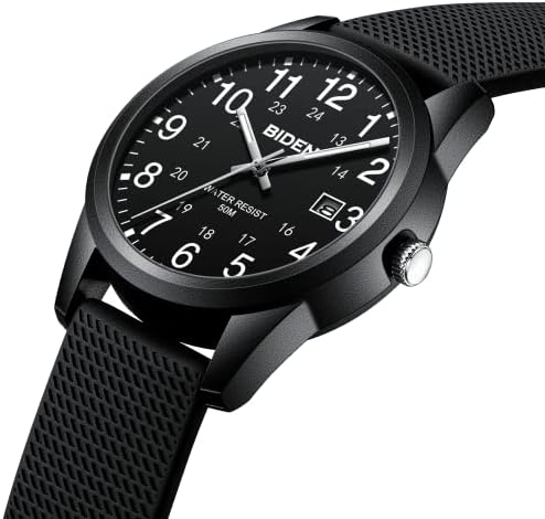 LN LENQIN Mens Watches Analog Quartz Sports Unisex 30M Waterproof Nurse Watch For Men Women Medical Professionals Military Time With Second Hand Glowing Easy To Read Dial