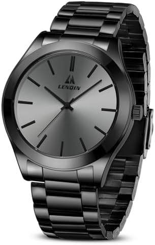 LN LENQIN Mens Watches Waterproof Stainless Steel Watch for Men Analog Quartz Fashion Business Designer Wristwatch