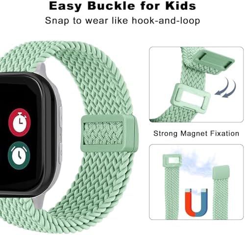 Magnetic Braided Band Compatible With Cosmo JrTrack 5/4/3/2 SE/2/JrTrack & Gizmo Adventrue 3 3 2 1/Gabb 3e 3 2 1/SyncUP Watch 2 1 2 Pack Soft Breathable Strap Easy Buckle For Small Wrist