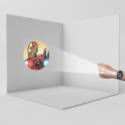 Marvel Avengers Kids Digital Projection Watch With 10 Image Projector Comfortable Strap And Durable Design - Fun And Interactive Timepiece For Boys Perfect For Young Avengers Fans