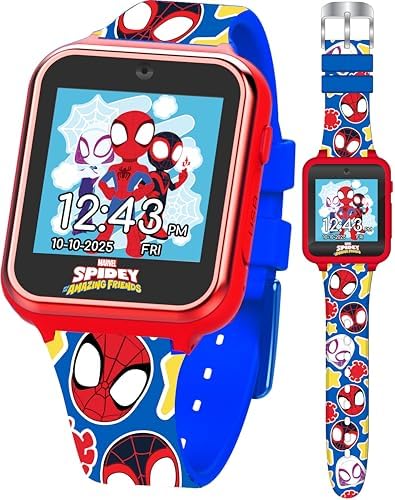 Marvel Spidey and His Amazing Friends Interactive Kids Smart Watch with Camera Games Voice Recorder Calculator Pedometer Colorful Silicone Strap Fits Wrists 5.5" to 8"