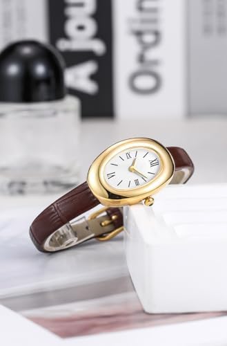 MASTOP Bracelet Watch For Women - Elegant 24mm Oval Dial Bangle Watch - Gold Jewelry Style Quartz Wristwatch - Gift For Her
