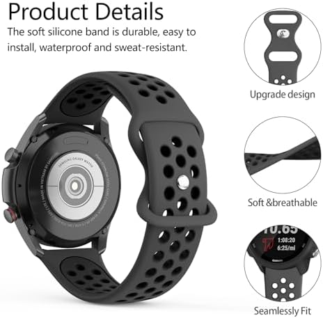 Meliya 2 Pack Silicone Bands For Gizmo Watch 3 Adventure 3 2 1/Gabb Watch 3e 3 2 1/SyncUP Watch Cosmo JrTrack 4/3/2 SE/2/JrTrack Band 20mm Soft Sport Breathable Waterproof Skin-friendly Watch Band