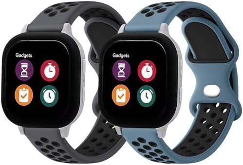 Meliya 2 Pack Silicone Bands for Gizmo Watch 3 Adventure 3 2 1/Gabb Watch 3e 3 2 1/SyncUP Watch Cosmo JrTrack 4/3/2 SE/2/JrTrack Band 20mm Soft Sport Breathable Waterproof Skin-friendly Watch Band