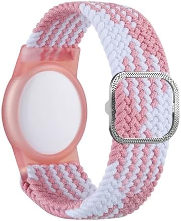 Meliya 2 Pack Wristband Compatible With Apple AirTag Holder For Kids Protective Case For Air Tag GPS Tracker Holder With Adjustable Nylon Bracelet Watch Band For Toddler Child