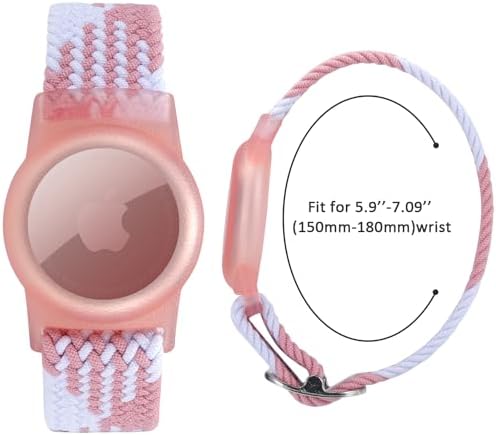 Meliya 2 Pack Wristband Compatible With Apple AirTag Holder For Kids Protective Case For Air Tag GPS Tracker Holder With Adjustable Nylon Bracelet Watch Band For Toddler Child