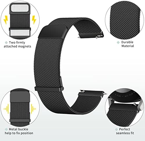 Meliya Metal Watch Bands 20mm 22mm Quick Release Watch Strap Stainless Steel Mesh Replacement Band For Women Men