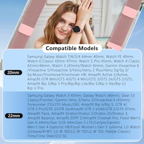 Meliya Metal Watch Bands 20mm 22mm Quick Release Watch Strap Stainless Steel Mesh Replacement Band For Women Men