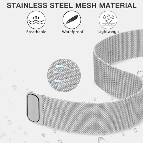 Milanese Band Compatible With Gizmo Watch 3 2 1/Gabb Watch 3 2 1/Syncup Kids Watch/Cosmo JrTrack Watch Band 20mm Stainless Steel Mesh Straps Replacement With Magnetic Clasp For Boys Girls