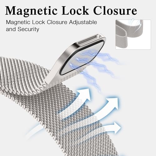 Milanese Band Compatible With Gizmo Watch 3 2 1/Gabb Watch 3 2 1/Syncup Kids Watch 20mm Adjustable Stainless Steel Replacement Straps With Magnetic Clasp For Boys Girls Starlight01