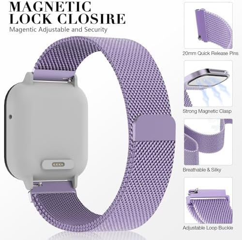 Milanese Band Compatible With Gizmo Watch 3 2 1/Gabb Watch 3 2 1/Syncup Kids Watch/Cosmo JrTrack Watch Band 20mm Stainless Steel Mesh Straps Replacement With Magnetic Clasp For Boys Girls