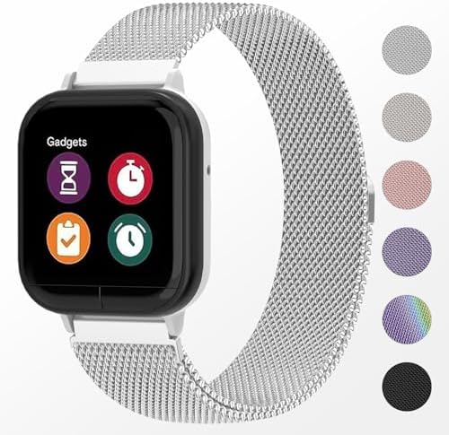 Milanese Band Compatible with Gizmo Watch 3 2 1/Gabb Watch 3 2 1/Syncup Kids Watch/Cosmo JrTrack Watch Band 20mm Stainless Steel Mesh Straps Replacement with Magnetic Clasp for Boys Girls