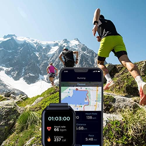 Motorola Moto Watch 70 - Health And Fitness Bluetooth Smartwatch For Every Day Wear Advanced Health Features Up To 10 Days Battery Life - Compatible With Android And IOS Phantom Black