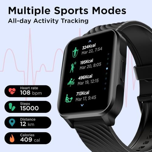 Motorola Moto Watch 70 - Health And Fitness Bluetooth Smartwatch For Every Day Wear Advanced Health Features Up To 10 Days Battery Life - Compatible With Android And IOS Phantom Black