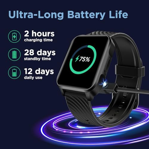 Motorola Moto Watch 70 - Health And Fitness Bluetooth Smartwatch For Every Day Wear Advanced Health Features Up To 10 Days Battery Life - Compatible With Android And IOS Phantom Black