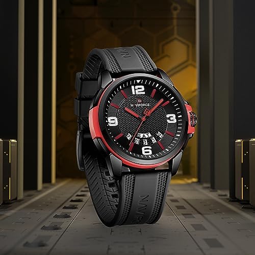 NAVIFORCE Waterproof Watch For Men Women Analog Auto Date Military Sports Unisex Wristwatch Silicone Strap