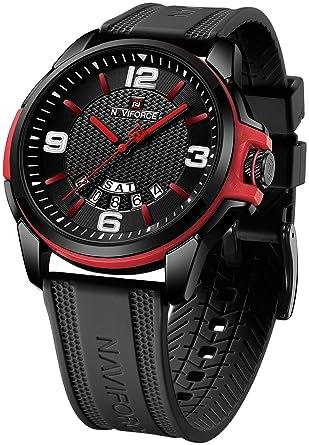NAVIFORCE Waterproof Watch for Men Women Analog Auto Date Military Sports Unisex Wristwatch Silicone Strap