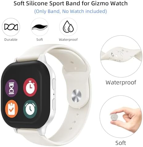 NewJourney 软硅胶表带兼容 Gizmo 手表 3 2 1/Gabb 手表 3 2 1 20 毫米快速释放表带替换件 适合女孩和男孩