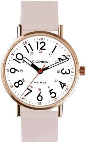 Nurse Watch For Women Analog Nursing Watches With 12/24 Hour Military Time Second Hand