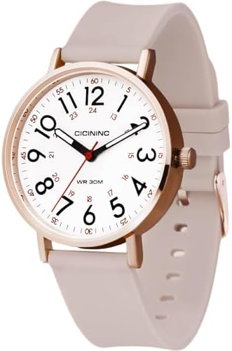 Nurse Watch for Women&Men Analog Nursing Watches with 12/24 Hour Military Time Second Hand