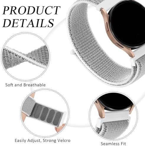 Nylon Band Compatible With Gizmo Watch 3 2 1 / Gabb Watch 20mm Breathable Hook Loop Verizon Gizmo Watch Band Strap Replacement Gabb Watch Bands For Girls And Boys (Gray)