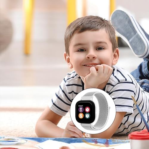 Nylon Band Compatible With Gizmo Watch 3 2 1 / Gabb Watch 20mm Breathable Hook Loop Verizon Gizmo Watch Band Strap Replacement Gabb Watch Bands For Girls And Boys (Gray)