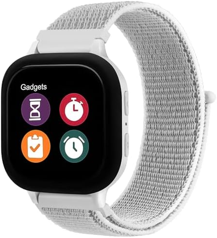 Nylon Band Compatible with Gizmo Watch 3 2 1 / Gabb Watch 20mm Breathable Hook Loop Verizon Gizmo Watch Band Strap Replacement Gabb Watch Bands for Girls and Boys (Gray)