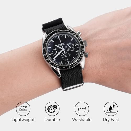 Nylon Watch Band 18 Mm 19 Mm 20 Mm 22 Mm 24 Mm Waterproof Military Watch Straps Replacement For Men Women With Stainless Steel Buckle