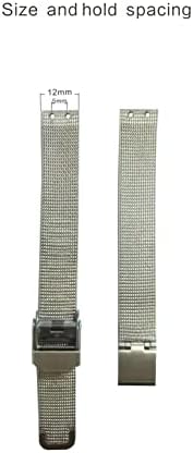 NZZXTO Replacement Watch Band For Bering Unisex Watch With Screw 12mm (hole Spacing 5MM) （12mm Silver