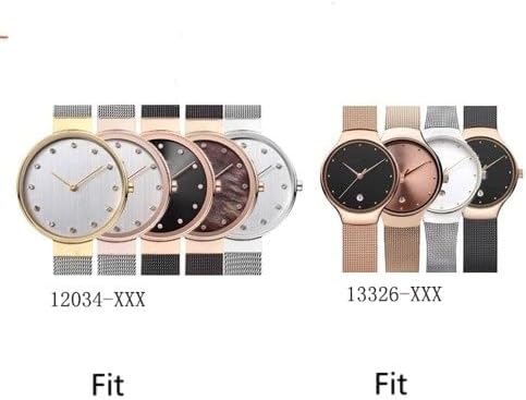 NZZXTO Replacement Watch Band For Bering Unisex Watch With Screw 12mm (hole Spacing 5MM) （12mm Silver