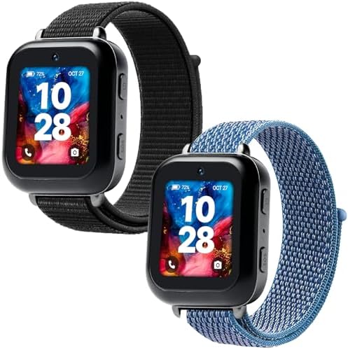 ottpluscase for 2 Pack Bark Watch Bands Nylon Replacement Strap Breathable Kids Children Adjustable Braided Wristband