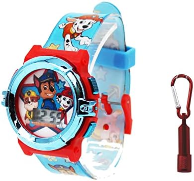 Paw Patrol Kids Flashlight LCD Watch & Flashlight Set – Chase Marshall Rubble Character Design Digital Display Light-Up Feature Adjustable Strap Fun for Young Fans – Fits Wrists 5.5” to 8”