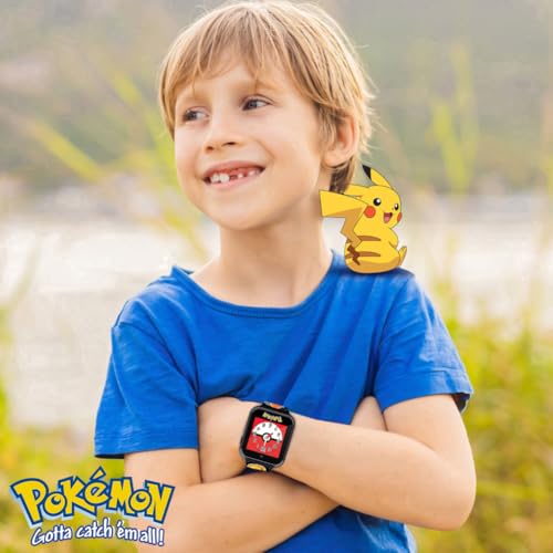 Pokémon Interactive Kids Smartwatch – Touchscreen Watch With Games Camera Voice Recorder Step Tracker Alarm & Timer – 10 Pokémon Watch Faces USB Rechargeable – Fits Wrists 5.5" To 8"