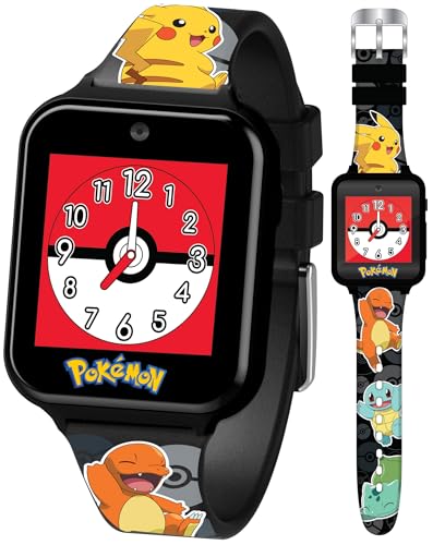 Pokémon Interactive Kids Smartwatch – Touchscreen Watch with Games Camera Voice Recorder Step Tracker Alarm & Timer – 10 Pokémon Watch Faces USB Rechargeable – Fits Wrists 5.5" to 8"