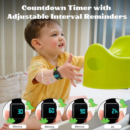 Potty Training Watch For Toddlers & Kids With Countdown Flashing Lights Fun Music Or Vibration Alerts - Waterproof Interactive Toilet Training Reminder For Boys & Girls Ages 2-9