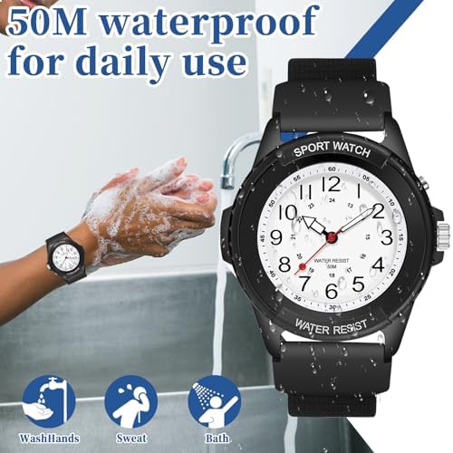 PROKING Waterproof Nurse Watch For Medical Professionals Students Women Men Night Light 12/24 Hour Military Time Easy To Read Dial Second Hand Watch For Nursing Day Gifts