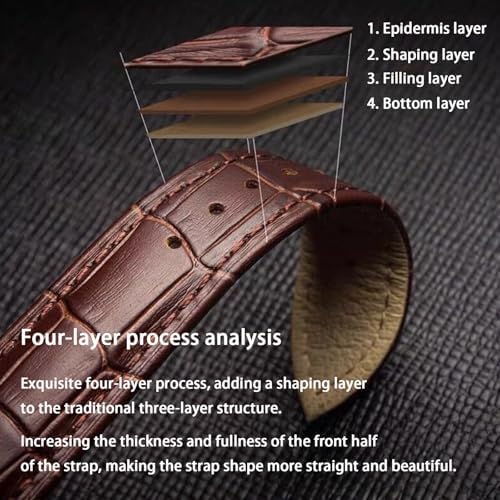 Quick Release Genuine Leather Watch Band Italian Alligator Grain Calfskin Business Casual Universal 12 To 24mm Men Women