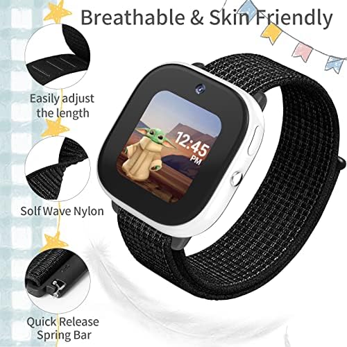 Replacement Band Compatible With Gabb Watch 3 2 1/Gizmo Watch 3 2 1 Disney/SyncUP Kids Watch/Cosmo JrTrack 3/2 SE/2/1 Breathable Hook & Loop Bands Soft Adjustable Nylon Strap